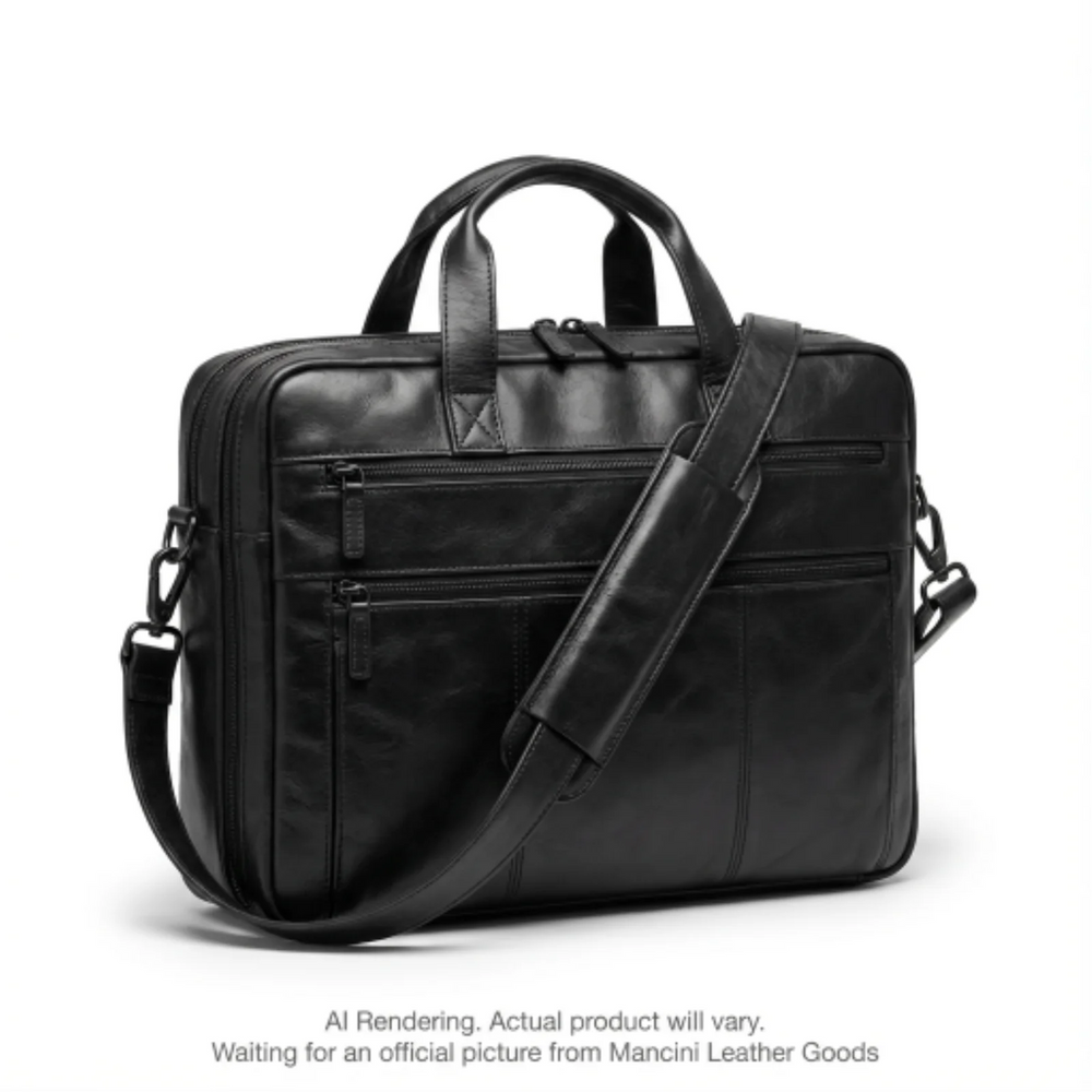 Buffalo Double Compartment Top Zipper 15.6” Laptop / Tablet Briefcase