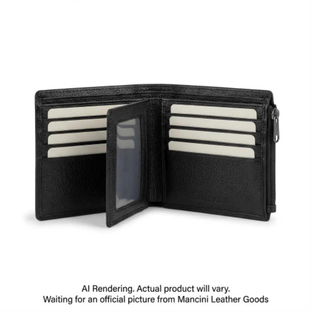 Fifth Avenue RFID Secure Center Wing Wallet with Coin Pocket