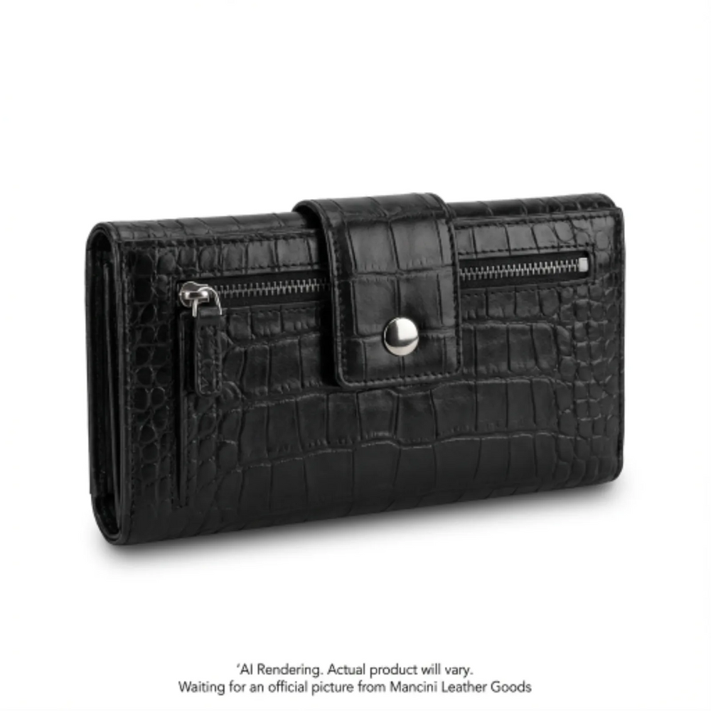 Croco2 Women’s Trifold Wallet with Enhanced RFID Security