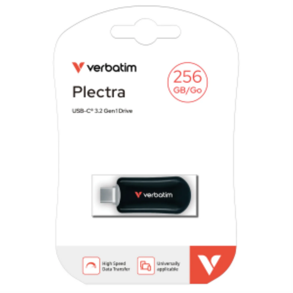 Verbatim Plectra USB-C Flash Drive Black 256GB
