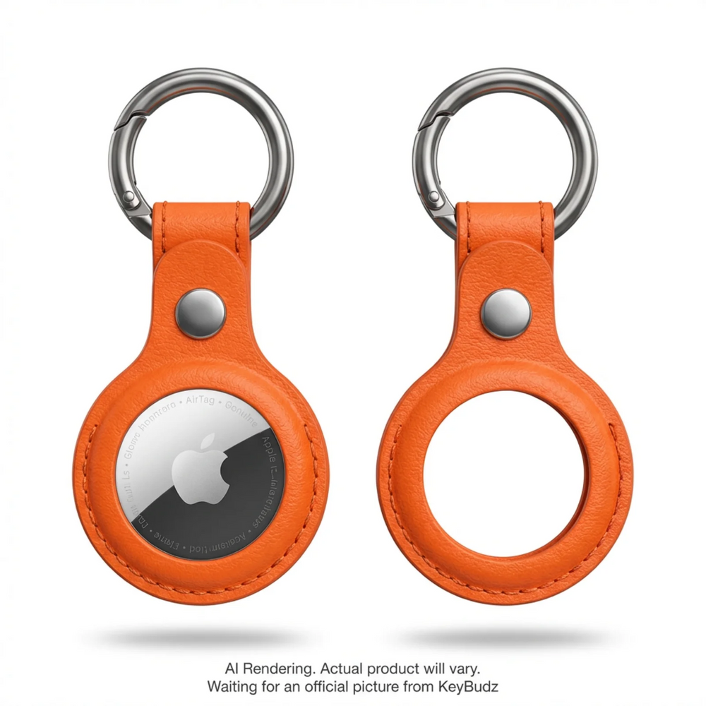 AirTag Snap Ring Keyring Electric Orange (2 Pack)
