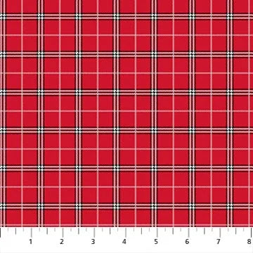 Rudolph the Red Nosed Reideer - Northcott Fabrics - Plaid Red - RD1009-24