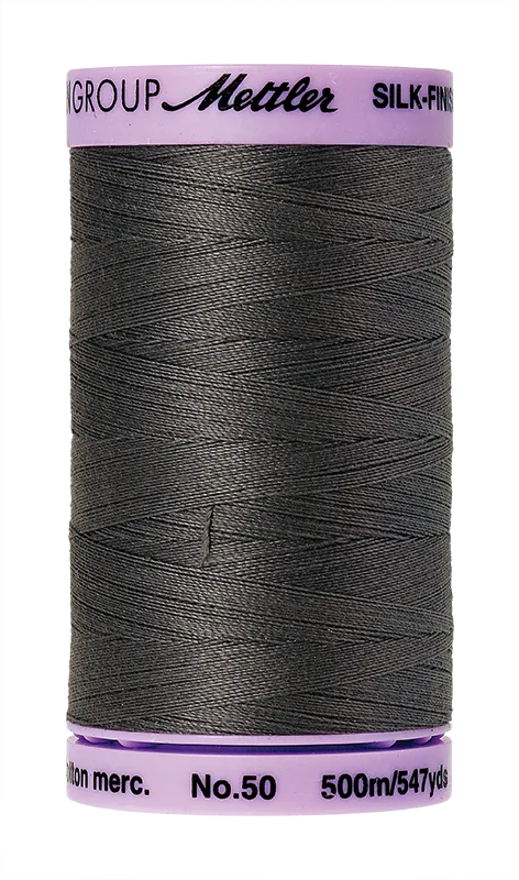 Mettler Silk-Finish 50wt Solid Cotton Thread 547yd/500M Dark Charcoal