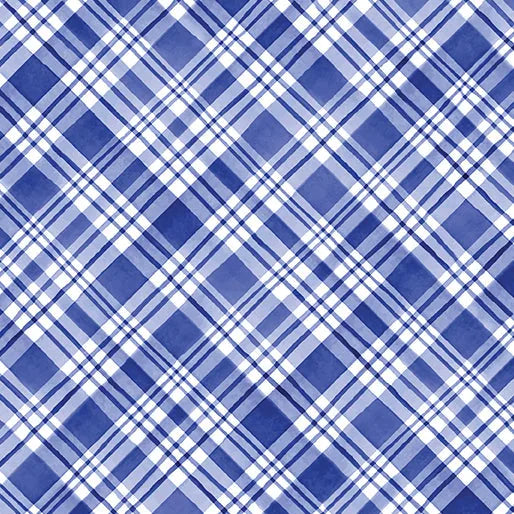 Snowflake Wishes - Nicole DeCamp - Plaid Wishes Blue - 15194-55