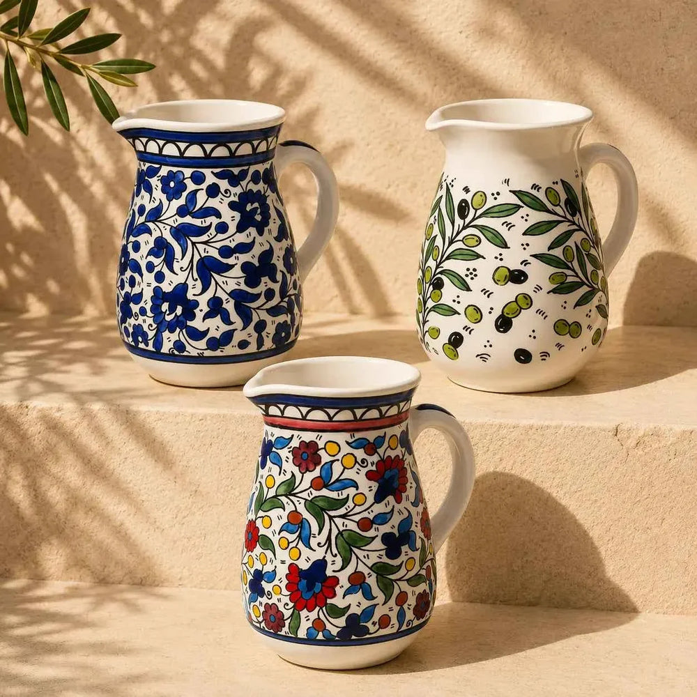 Ceramic Milk Pitcher Handmade Palestinian – 27 fl oz (0.8 L)