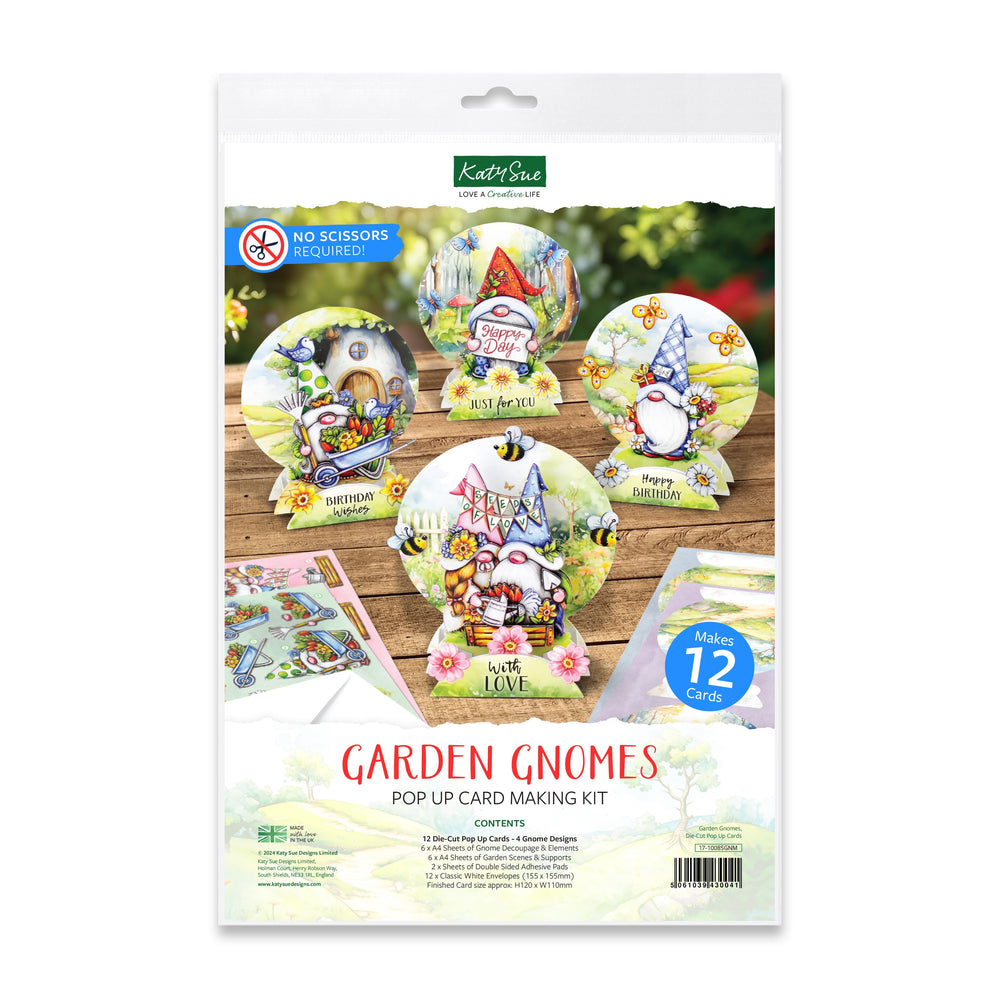 Kit de fabrication de cartes pop-up découpées pour nains de jardin