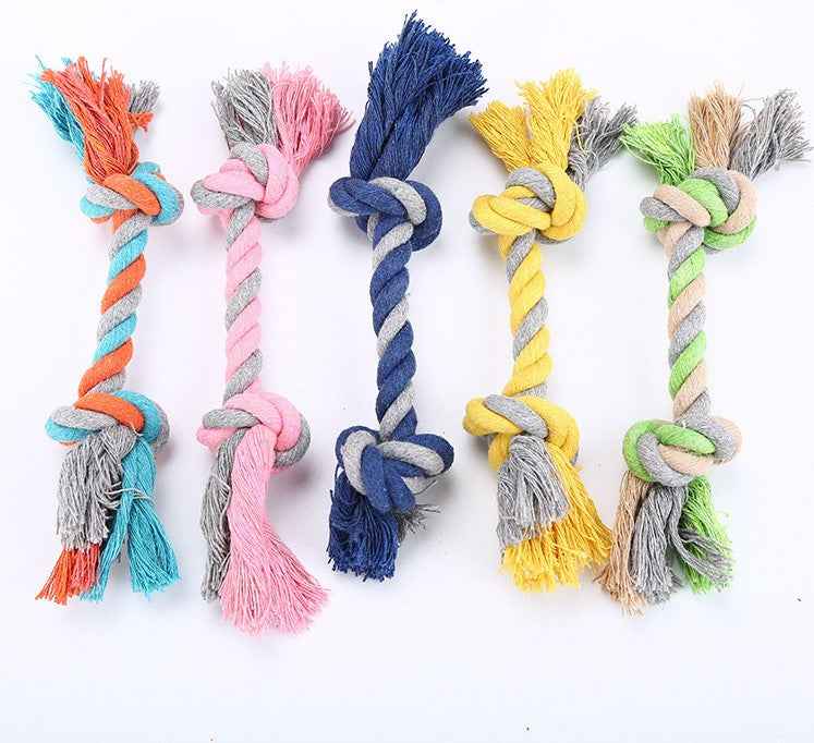 Jouet pour chien en corde de coton – Jouet résistant à nœuds pour mordre et tirer
