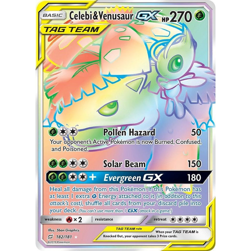 Celebi & Venusaur GX (Secret) (182/181) (SM9)