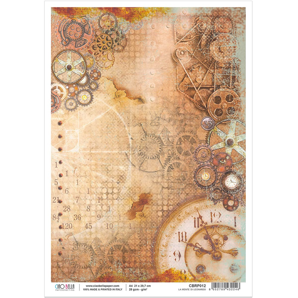 Ciao Bella Rice Paper A4 La Mente Di Leonardo — Ecstasy Crafts