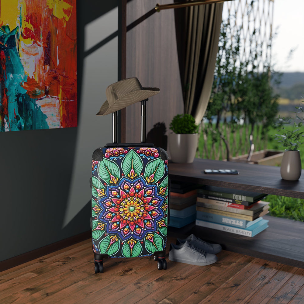 Valise florale Mandala – Bagage à main bohème coloré