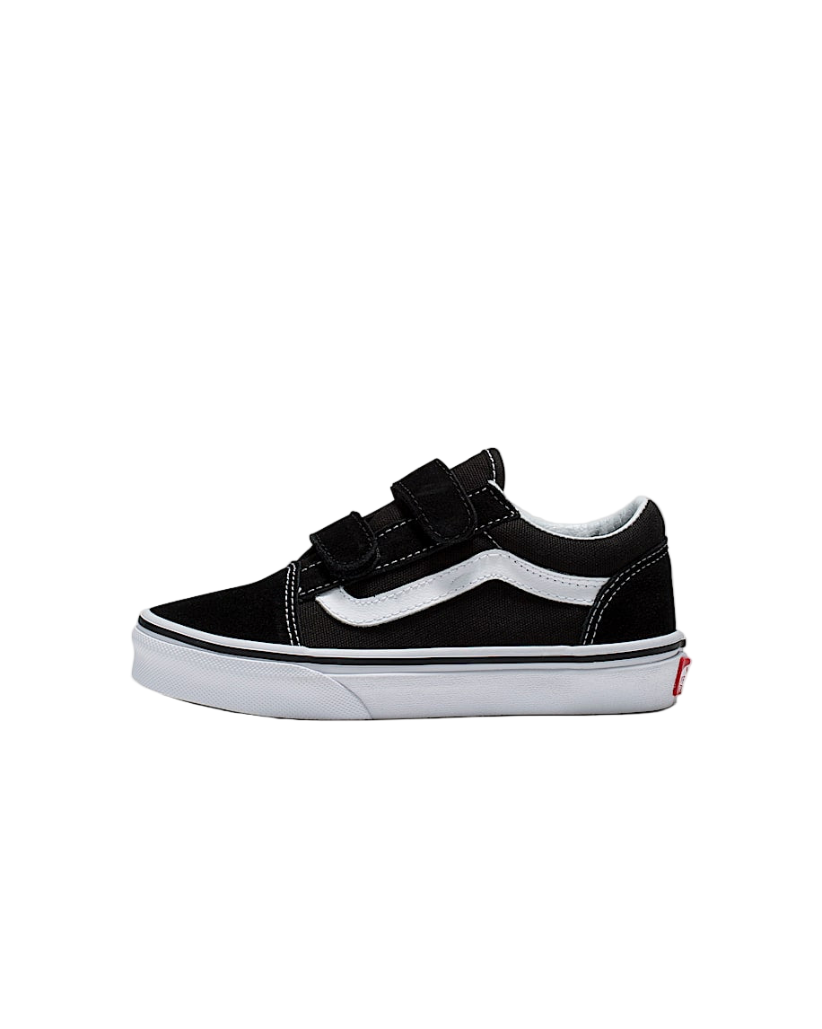 Chaussures Vans 'Old Skool Velcro' pour enfants - Noir/Blanc Vrai