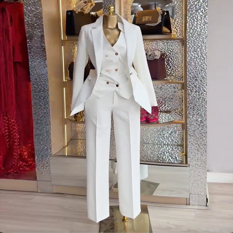 Ensemble Élégant Trois Pièces pour Femme - Couleur Unie