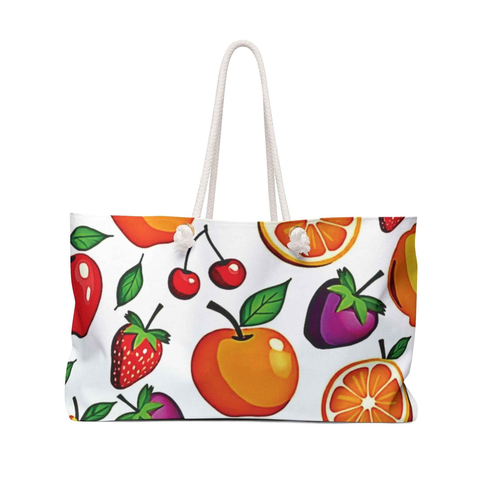 Sac de fin de semaine à motif de fruits colorés | Sac fourre-tout agrumes, cerises, fraises | Sac de plage | Grand sac fourre-tout | Sac pour maman | Cadeau pour maman