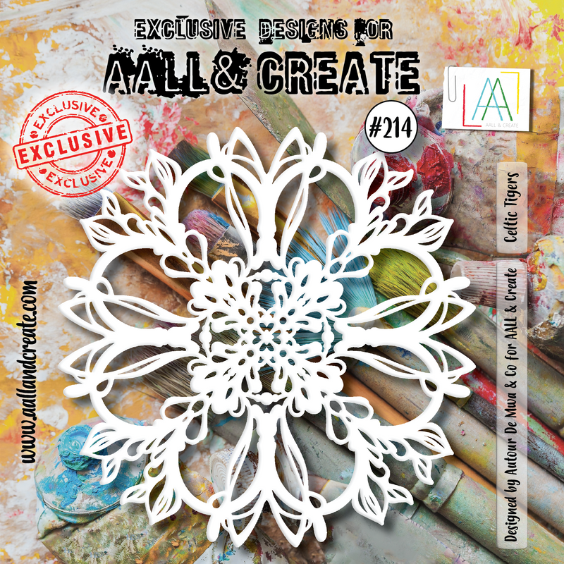 AALL and Create #214 - Pochoir 6"x6" - Tigres Celtiques