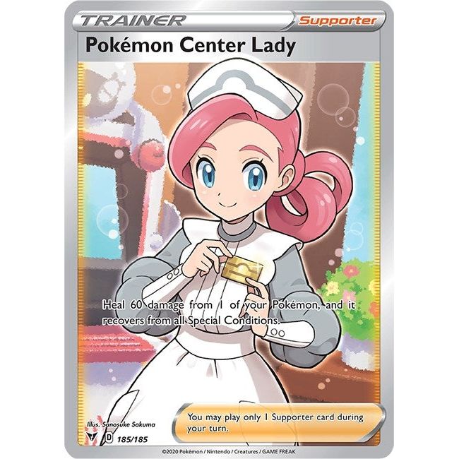 Pokemon Center Lady (Full Art) (185/185) (SWSH04)