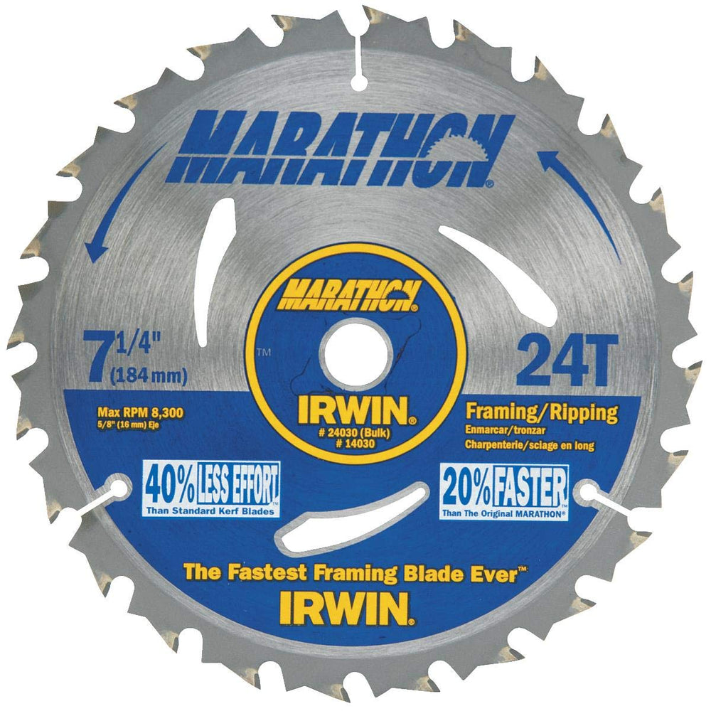 Lame de scie circulaire IRWIN de 7-1/4 pouces avec 24 dents - 24030