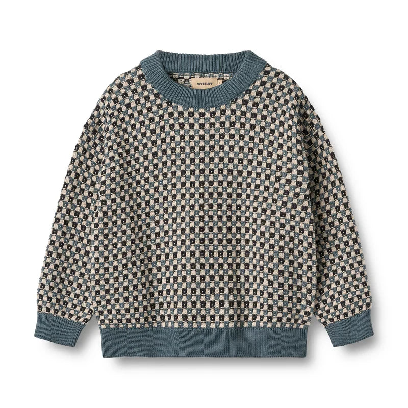 Chandail Jacquard Flores | Temps Gris | Blé Enfants
