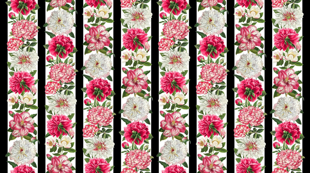 Bloom by Northcott Fabrics - Peony Border Stripe