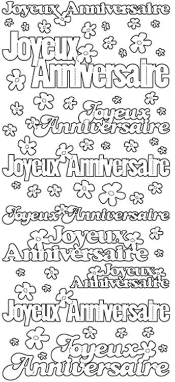 Autocollants pelables - Joyeux Anniversaire