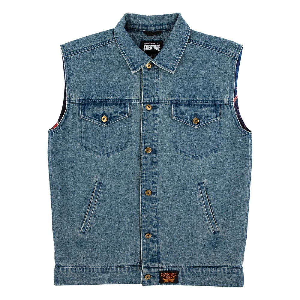 Gilet en denim Creature x Cannibal Corpse - Denim clair