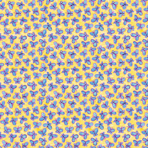 Whimsy Daisical II - Butterflies - Yellow — Cottage Quilting Ltd.