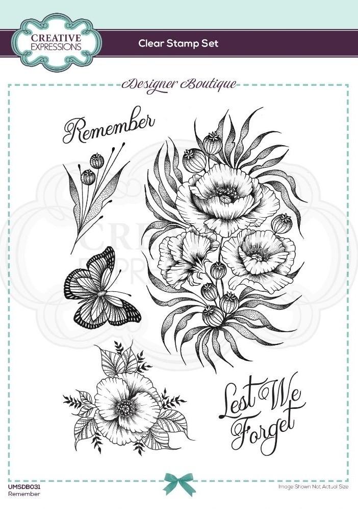 Designer Boutique Collection Remember, lot de tampons transparents A5