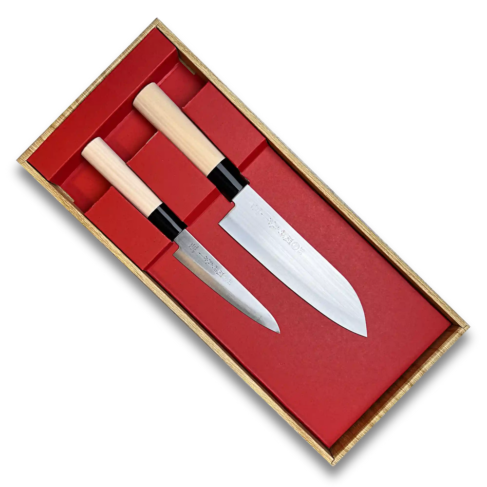 Ensemble de couteaux 2 pièces Santoku et Petty - Fabriqué au Japon