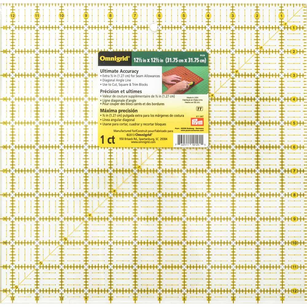Omnigrid 12.5" x 12.5" Square Ruler — Cottage Quilting Ltd.