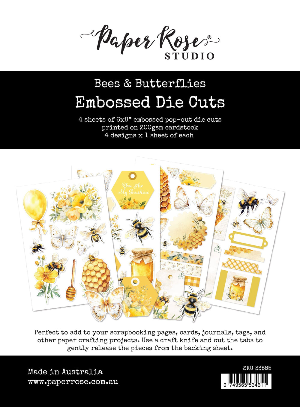 Bees & Butterflies Embossed Die Cuts 33585 — Ecstasy Crafts