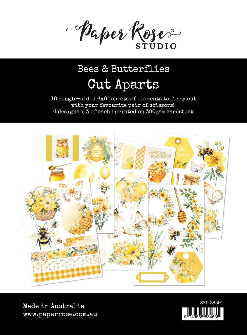 Papiers prédécoupés Abeilles et papillons 33591