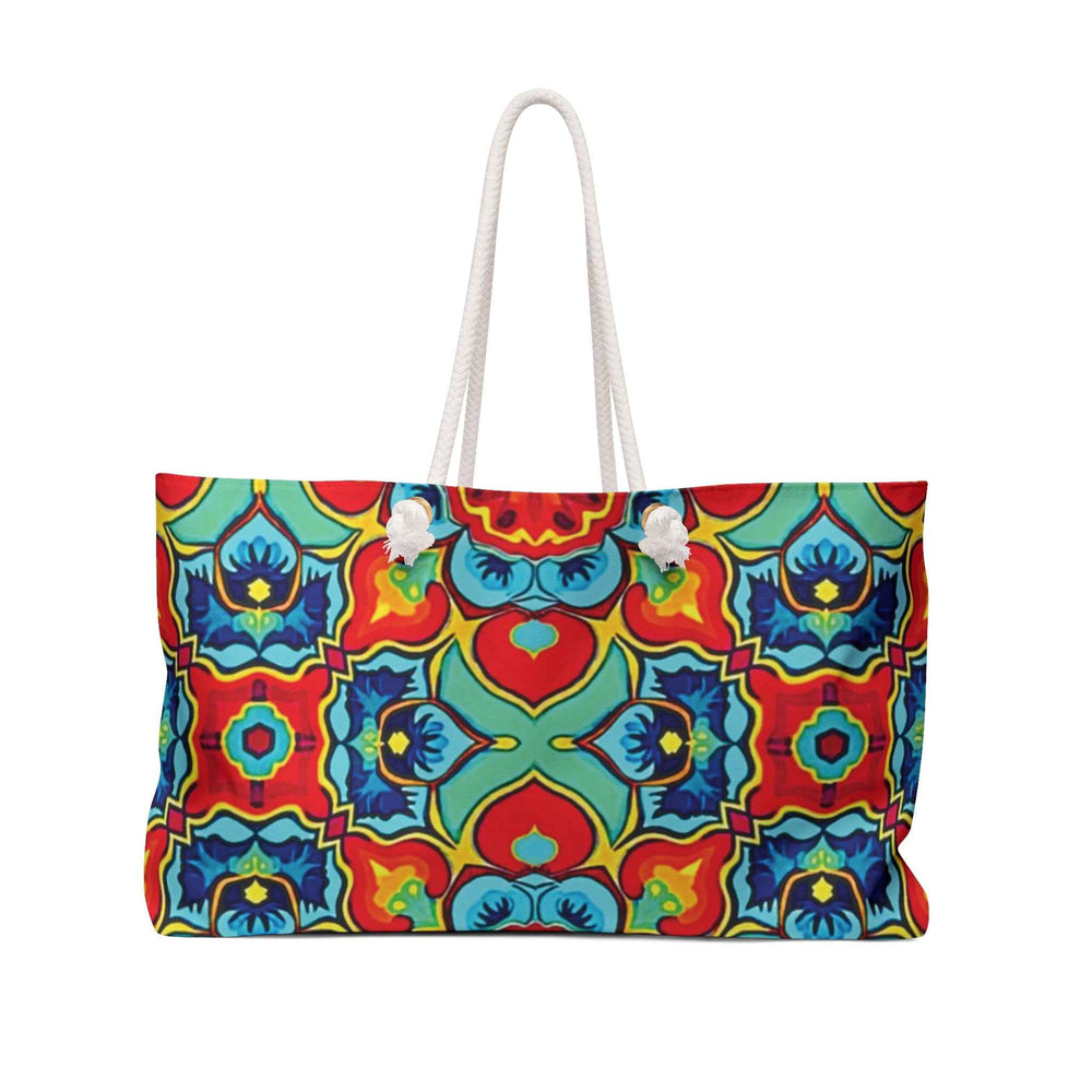 Sac de voyage à motif kaléidoscopique coloré | Fourre-tout floral géométrique éclatant