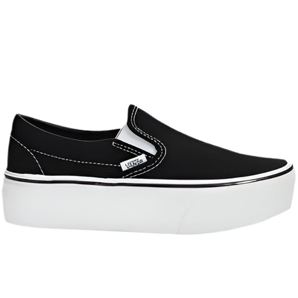 Chaussures Vans 'Classic Slip-On Stackform' - Toile Noir/Blanc Vrai