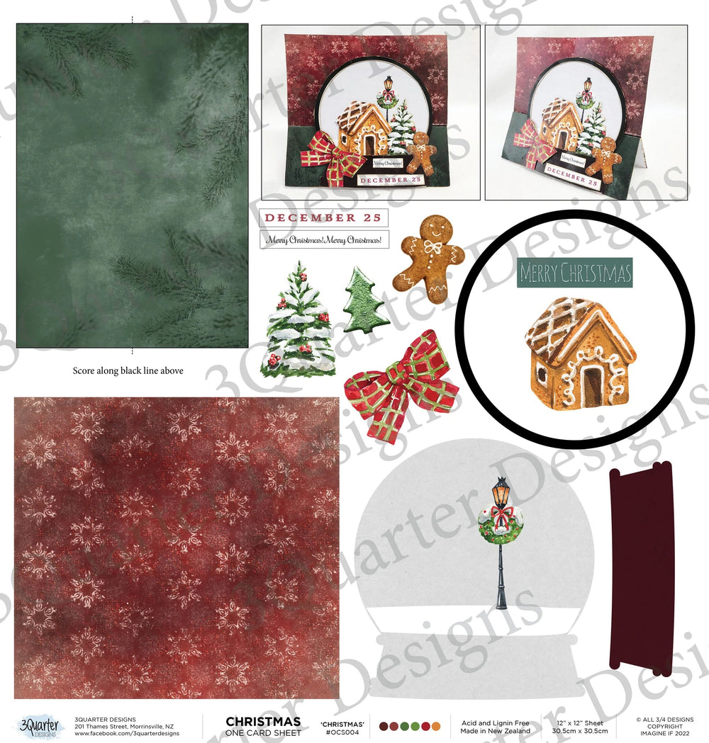 3Quarter Designs - Fiche de projet pour une carte - Noël