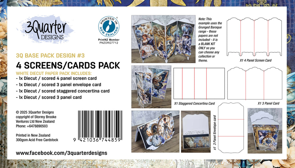 Lot de 4 écrans/cartes 3Quarter Designs