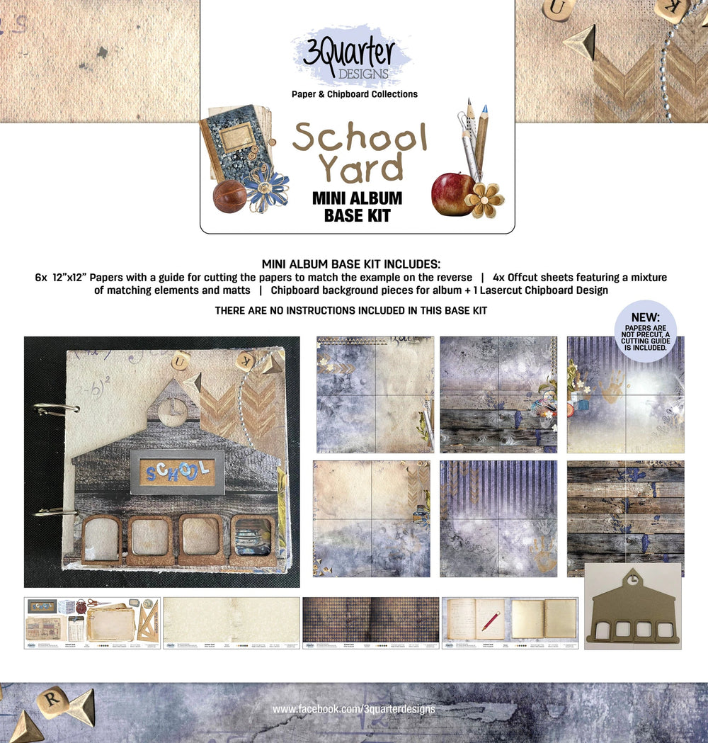 Kit de base mini-album School Yard 3Quarter Designs