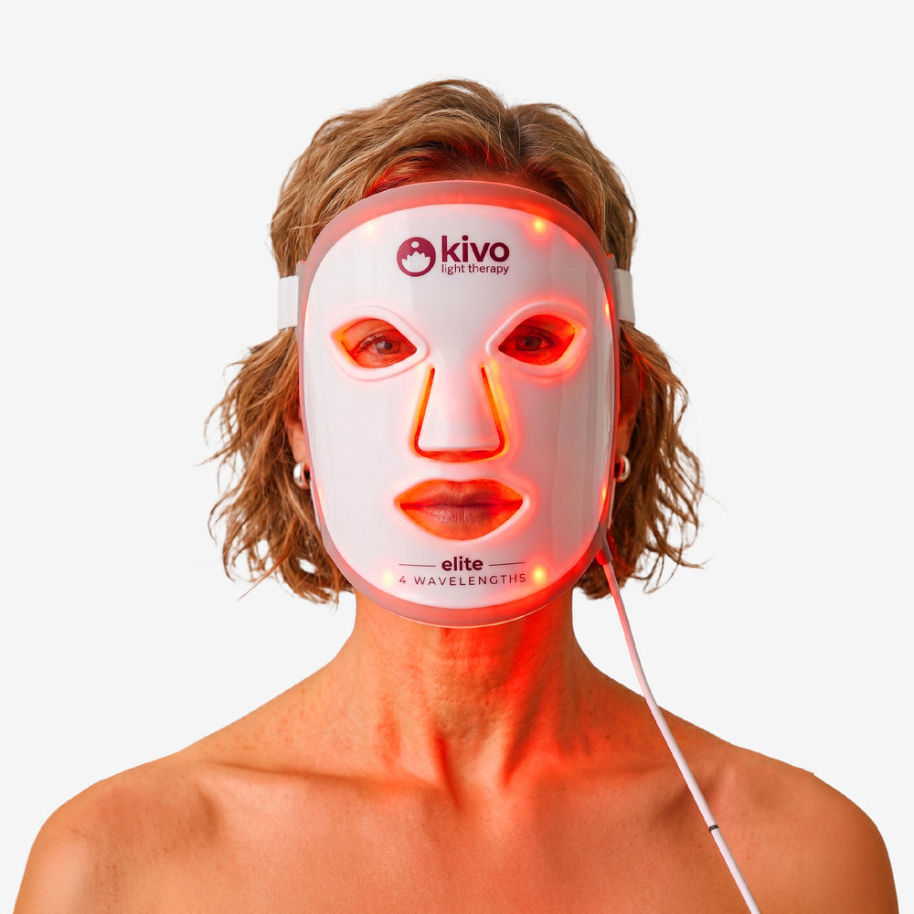 Kivo Elite Face : Masque de luminothérapie aux lumières bleue, jaune, proche infrarouge et rouge