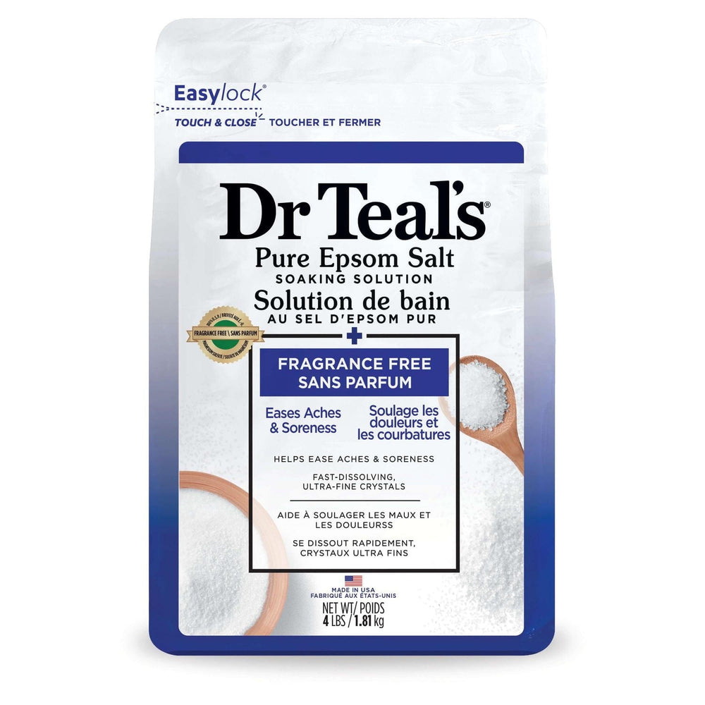 DR TEAL'S PURE EPSOM SALT SOAKING SOLUTION FRAGRANCE FREE 4LBS — Beautylicious Canada