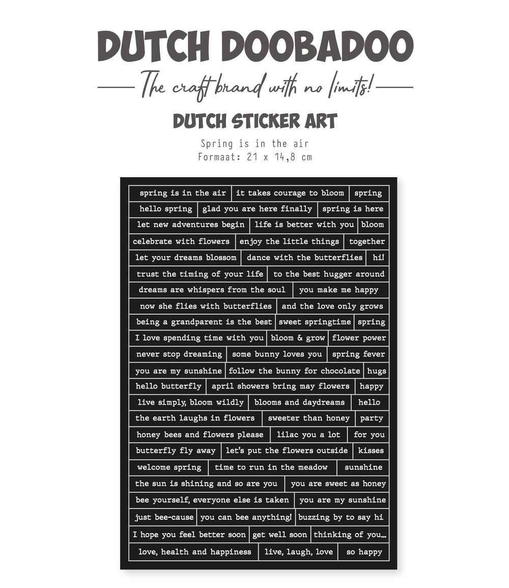 Dutch Doobadoo DDBD Dutch Sticker A5 Joyeux Printemps 2