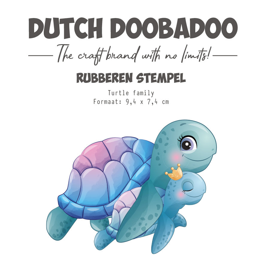 Tampon en caoutchouc Dutch Doobadoo DDBD Famille de tortues