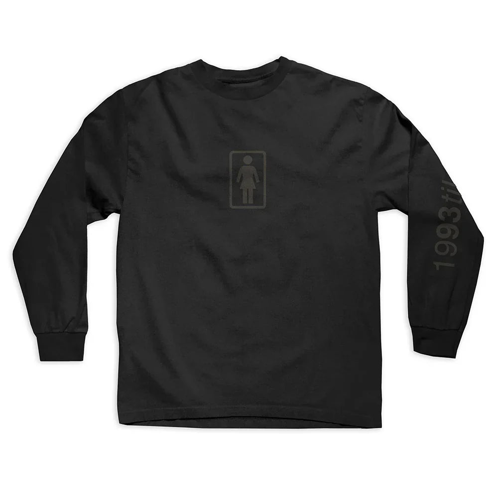 Girl Skateboards 'Reflective Logo' L/S Tee - Black