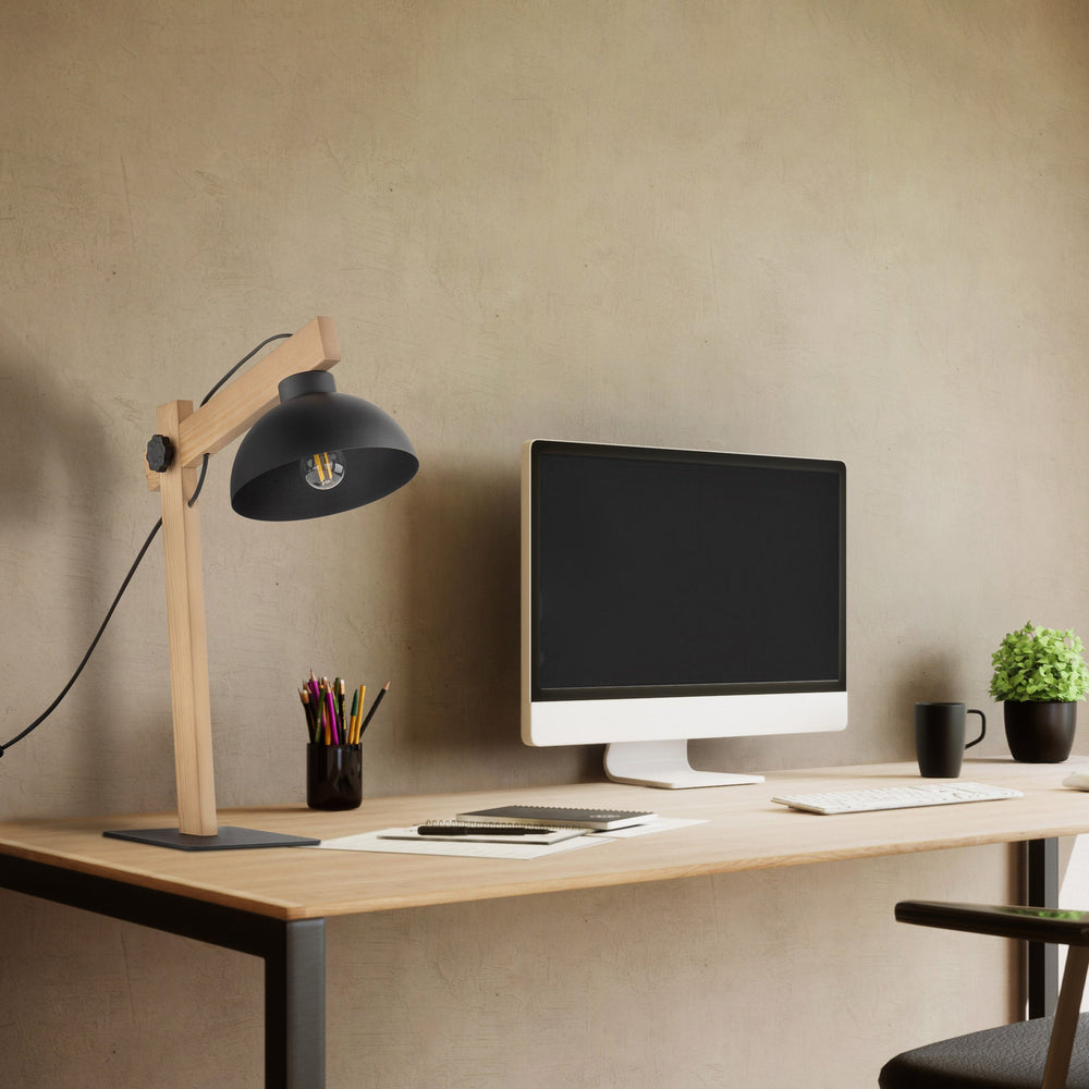 OSLO Black Scandinavian Table Lamp for Bedroom & Nightstand