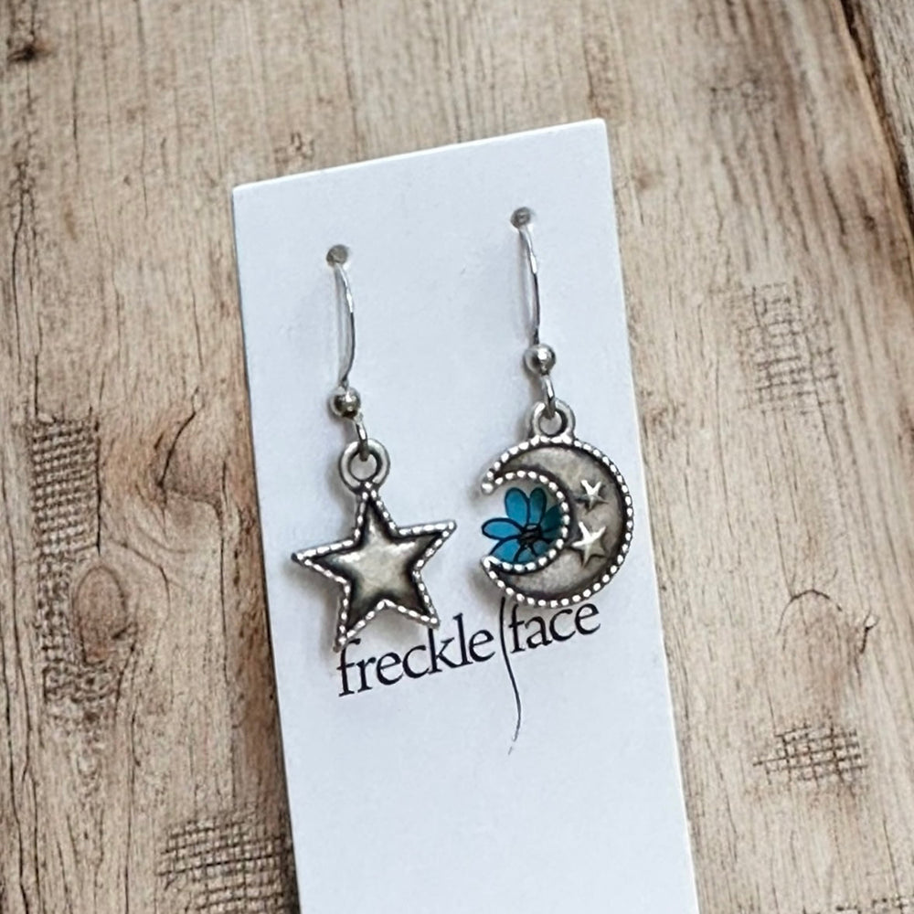 Boucles d'oreilles Lune et Étoile Mixtes