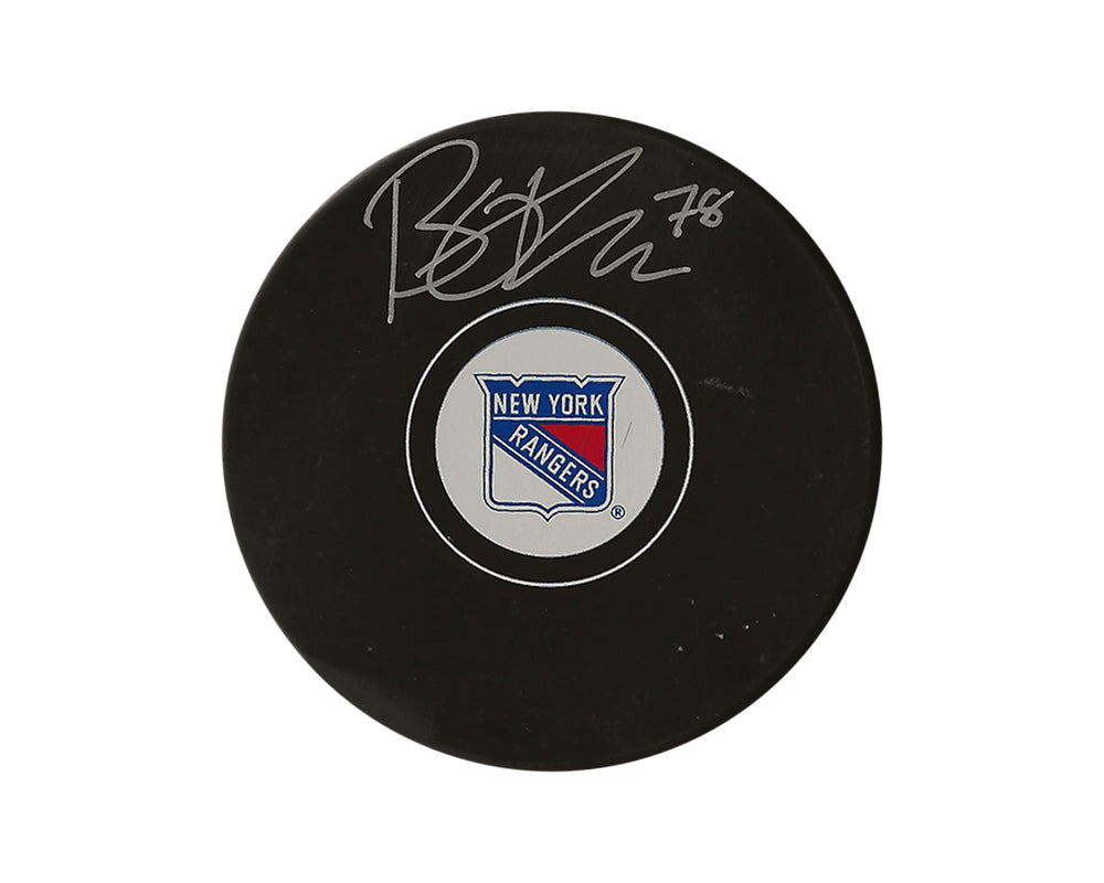 Palanque modèle Brennan Othmann autographié par les Rangers de New York