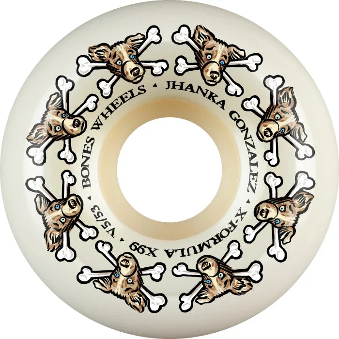 Roues Bones x Jhanka Vato 'XF Dog Sidecuts' V7 99A 53MM - Naturel
