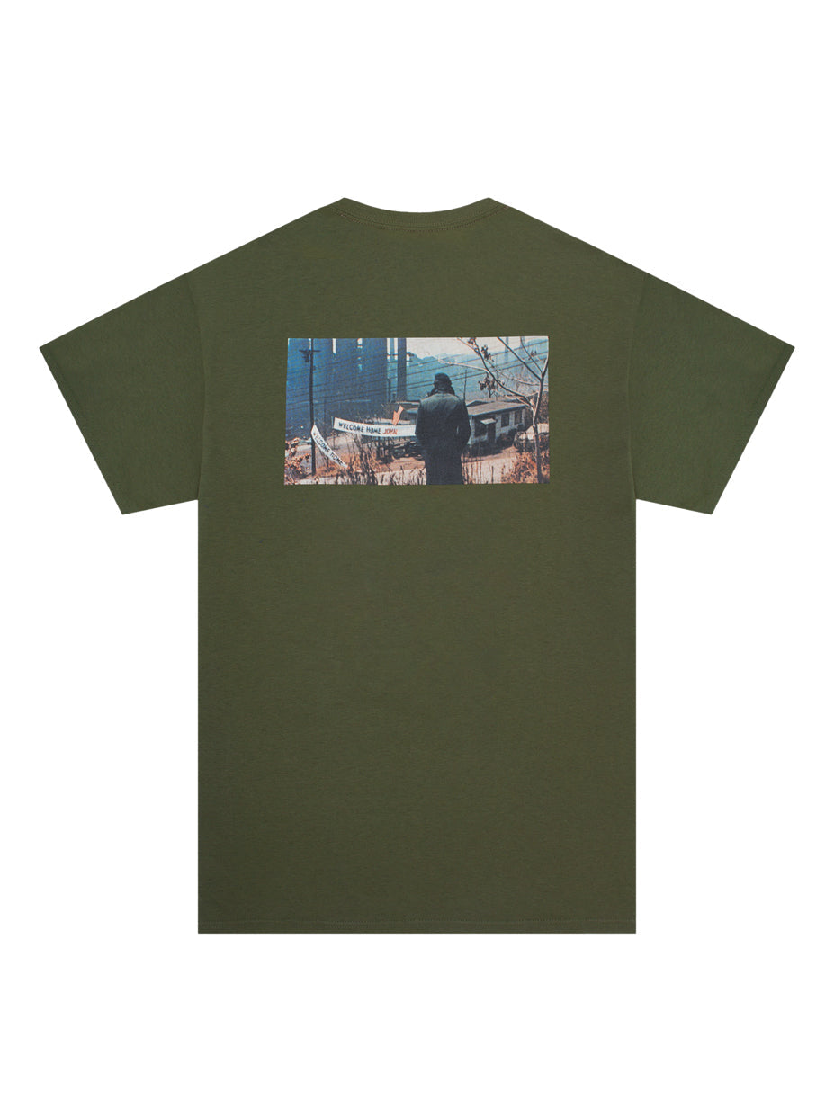 T-shirt « Bienvenue à la maison » - Vert armée