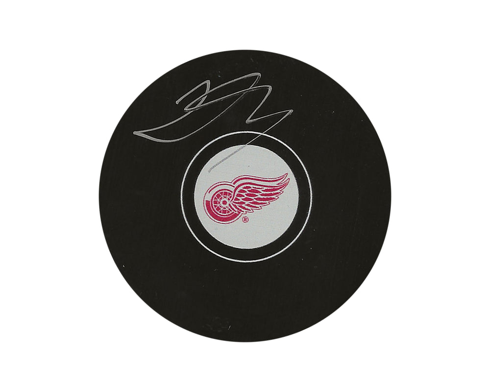 Palet de hockey autographe modèle Donovan Sebrango des Red Wings de Detroit