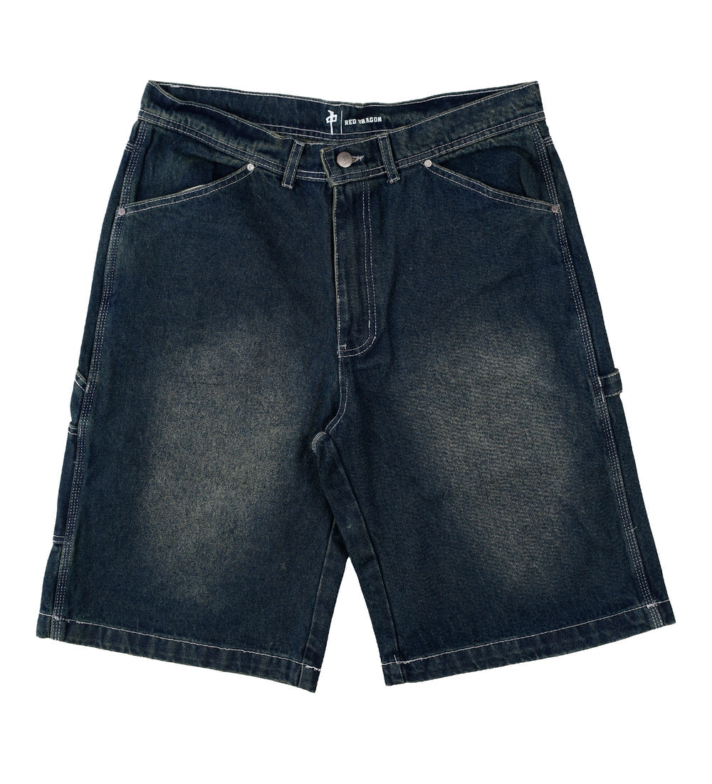 Red Dragon 'Mechanizer' Baggy Jean Shorts - Yellow Tint