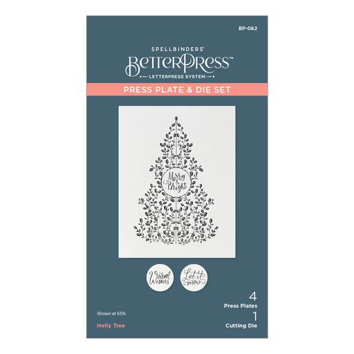 Plaque et matrices Holly Tree Press de la collection BetterPress Christmas