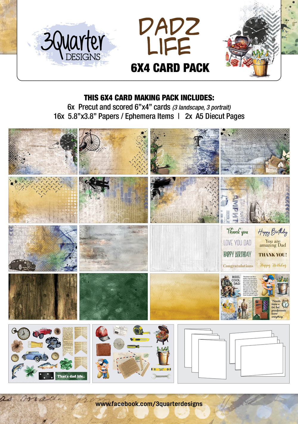 Pack de 6 cartes 10x15 - La vie de papa