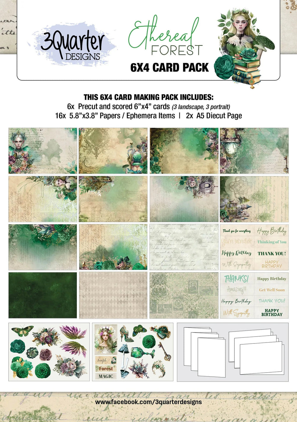 Lot de 6 cartes de la collection "Forêt éthérée" (10x15 cm)
